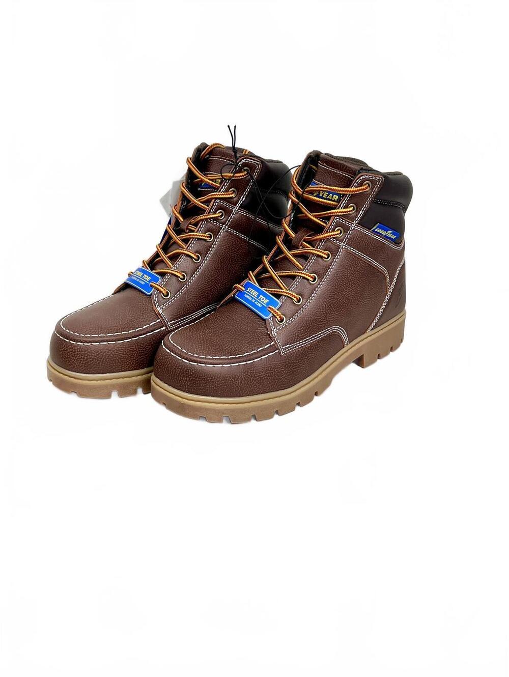 Goodyear Men's Size 8M Brown Work Boots with Padded Collar NEW with Tags